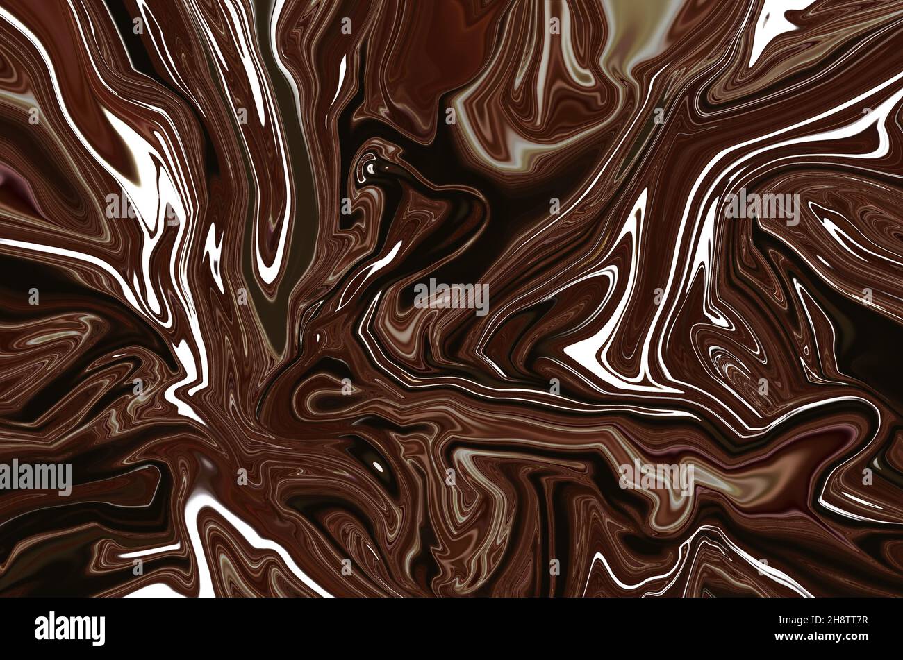 Marron foncé marbre liquide psychédélique fluide art abstrait design de fond.Style tendance en marbre brun.Idéal pour le Web, la publicité, les tirages, les fonds d'écran. Banque D'Images