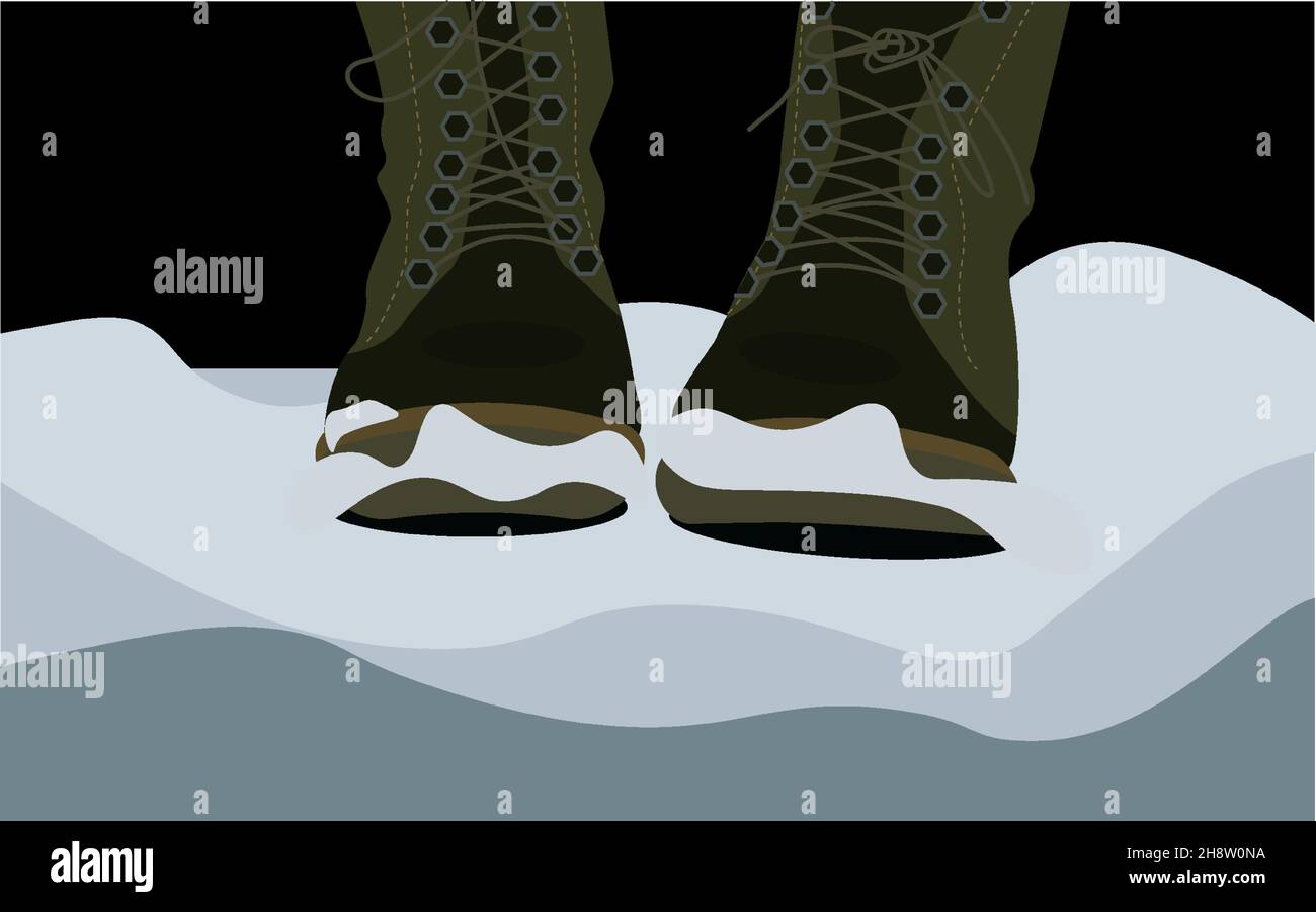 Chaussures d'hiver. Bottes chaudes pour les hivers froids et enneigés Illustration de Vecteur