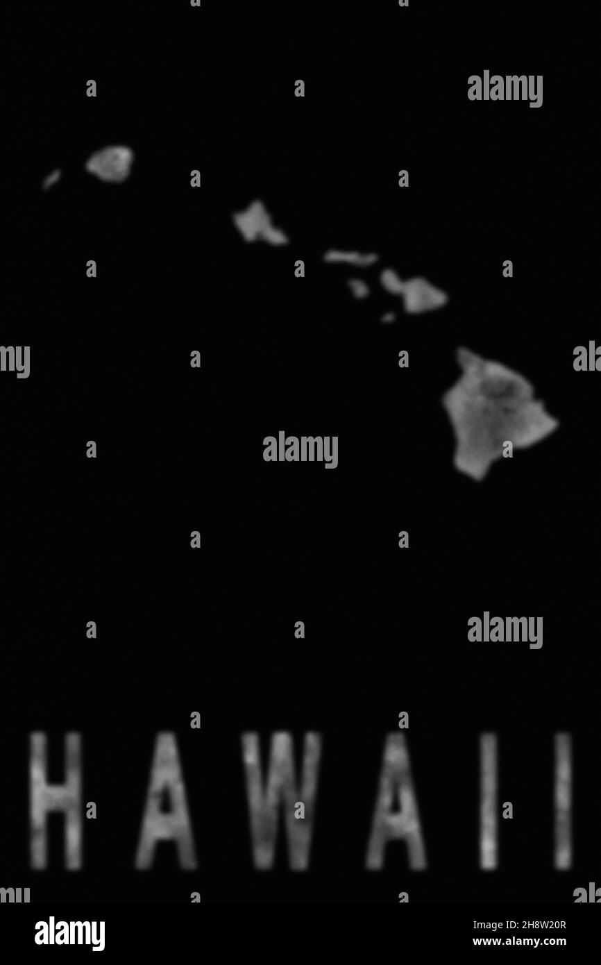 Carte d'Hawaï faite de fumée, pollution de l'air, écologie Banque D'Images