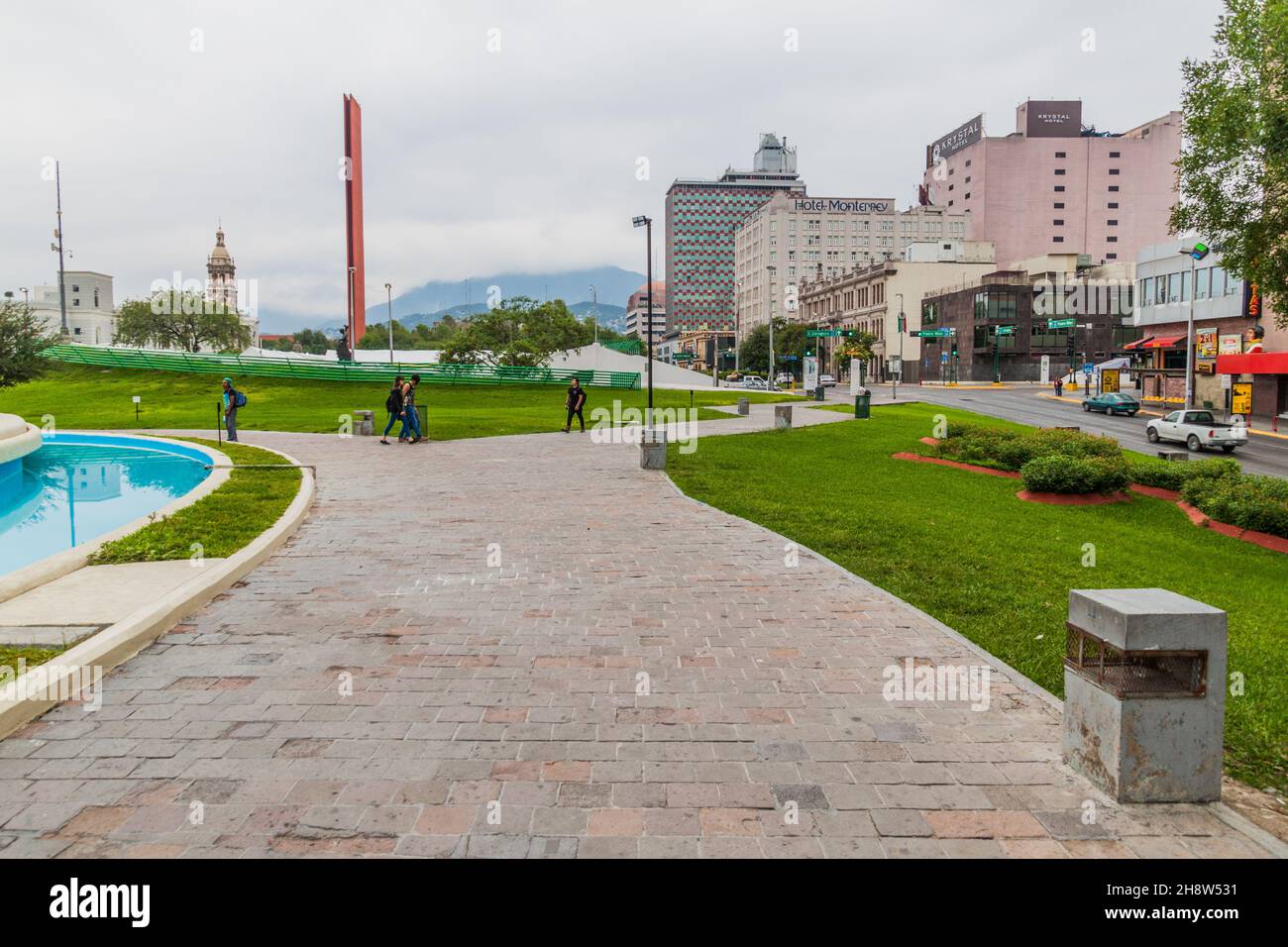 MONTERREY, MEXIQUE - 2 OCTOBRE 2016 : vue sur la place Macroplaza à Monterrey. Banque D'Images