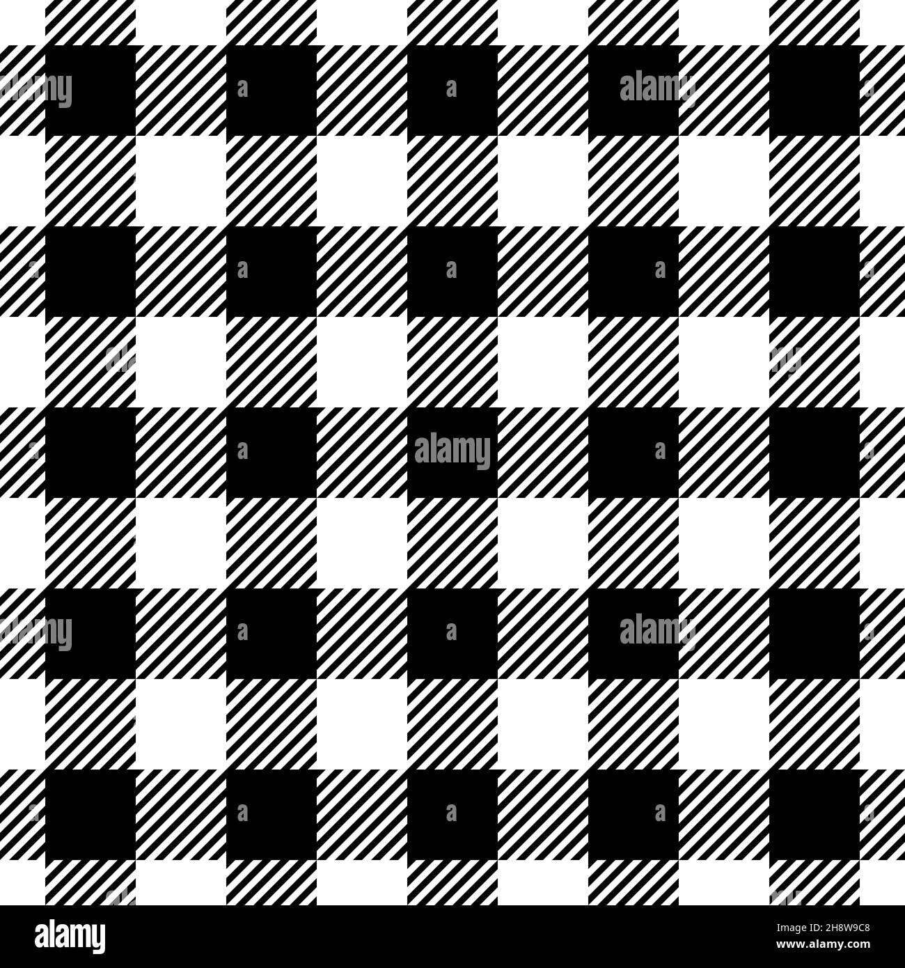 Motif écossais noir et blanc, à carreaux, sans couture, pour les textiles et les motifs de mode Illustration de Vecteur