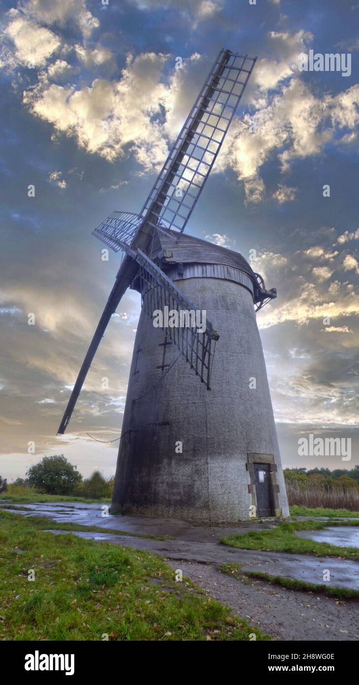 Plan vertical d'un moulin à vent, Wirral, Bidston, Royaume-Uni Banque D'Images