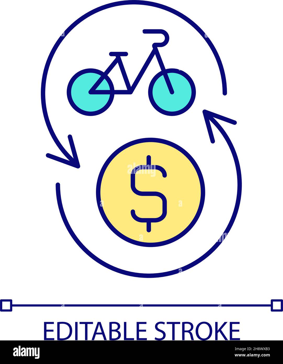 Icône de couleur RVB du programme Bike-Share Illustration de Vecteur