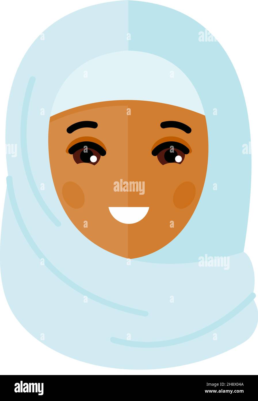 Bonne femme arabe Smile.Avatar arab femme dans un style plat coloré. Illustration de Vecteur