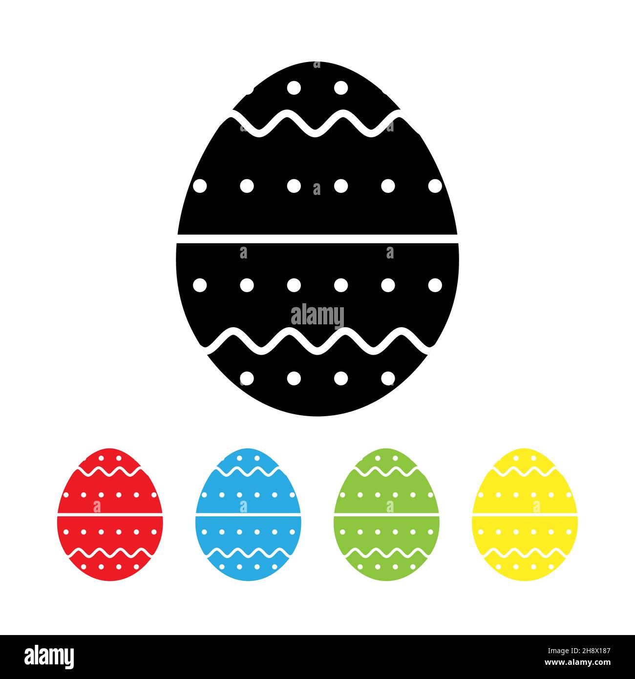 Signe joyeuses Pâques.Illustration vectorielle.Ensemble d'icônes d'œufs de Pâques. Illustration de Vecteur