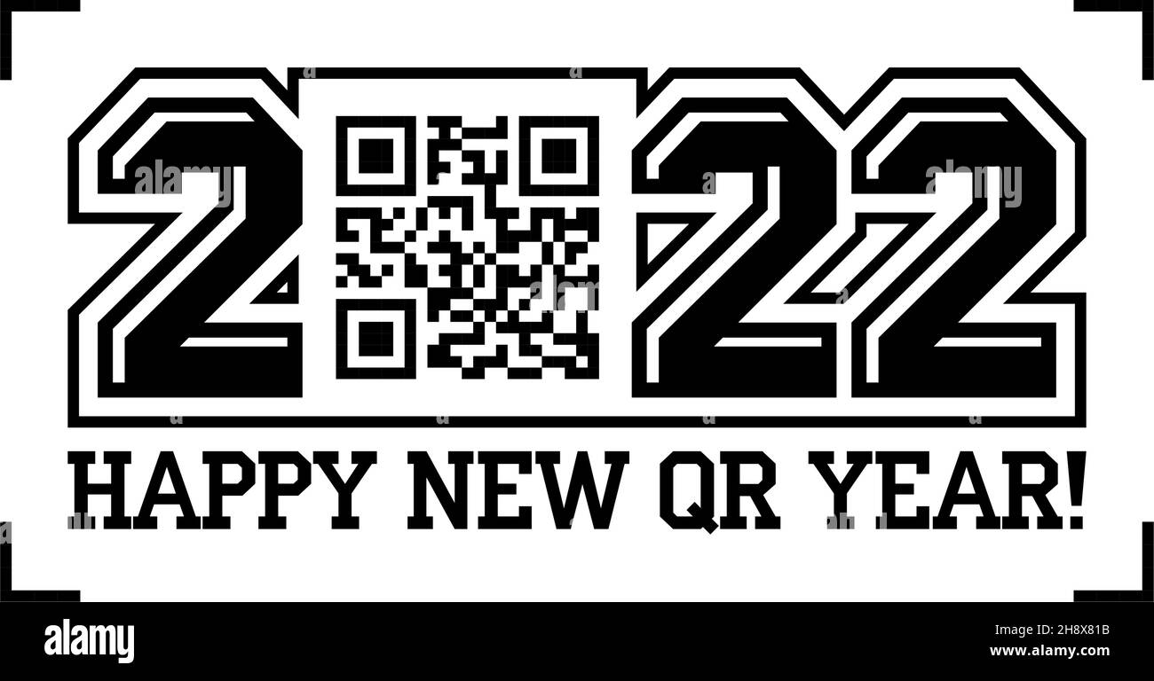 2022 écriture de numéros avec code QR sur fond transparent.Vecteur Illustration de Vecteur