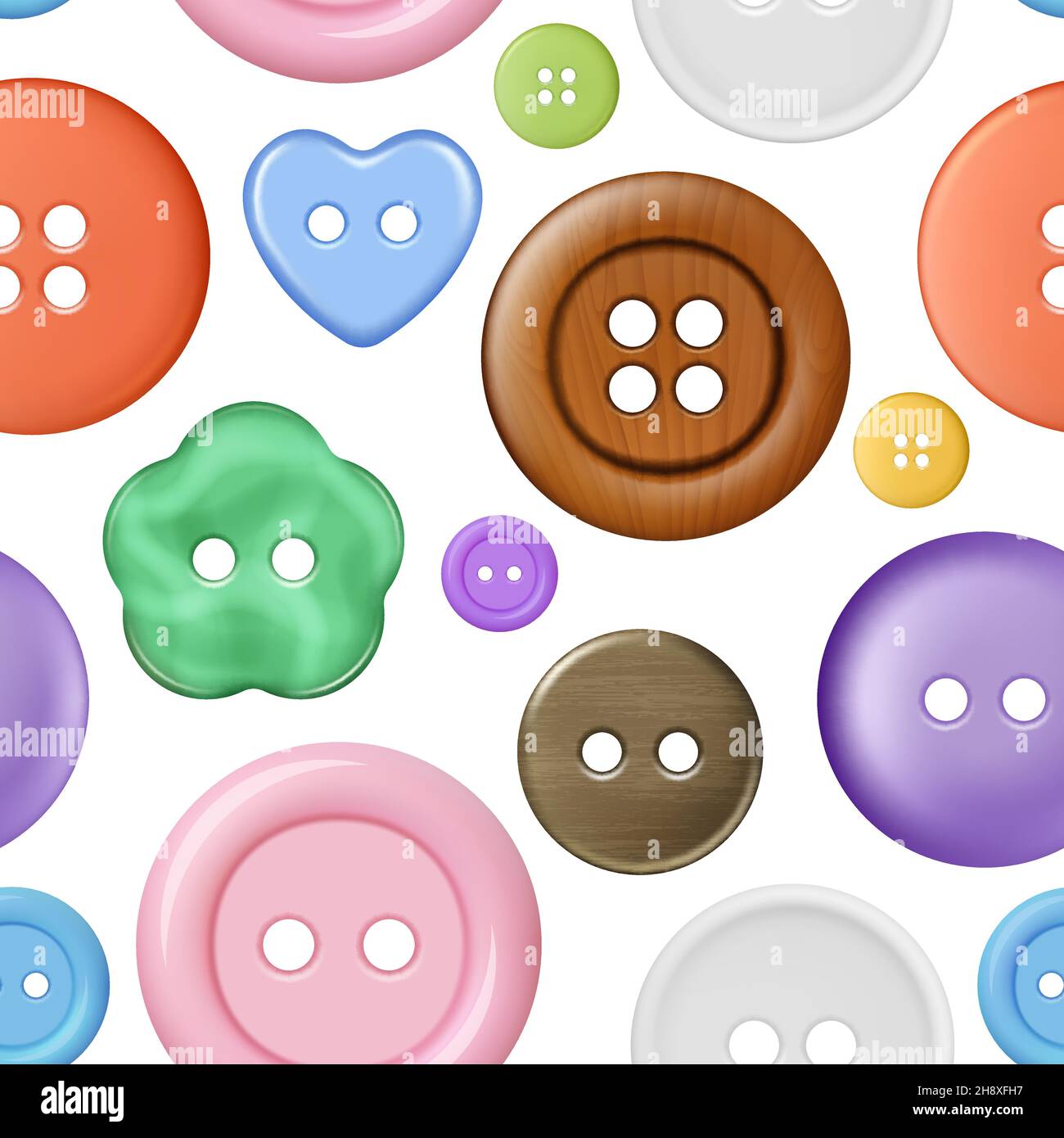 Personnaliser le motif.Boutons de couleur avec fil de couture tissu textile sans couture fond design pour les vêtements à la mode modèle décente de vecteur Illustration de Vecteur