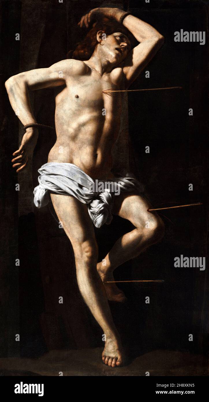 Le martyre de Saint Sébastien par Battistello Caracciolo (1578-1635), huile sur toile, c.1625 Banque D'Images