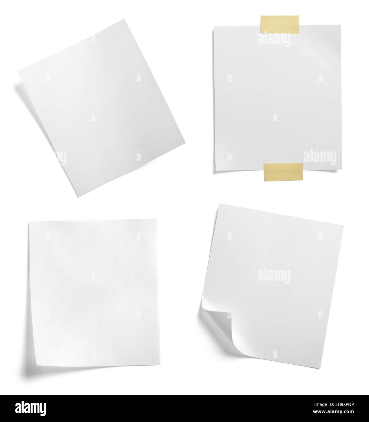 message papier rappel de note blanc arrière-plan bureau affaires blanc vide page étiquette ruban adhésif Banque D'Images