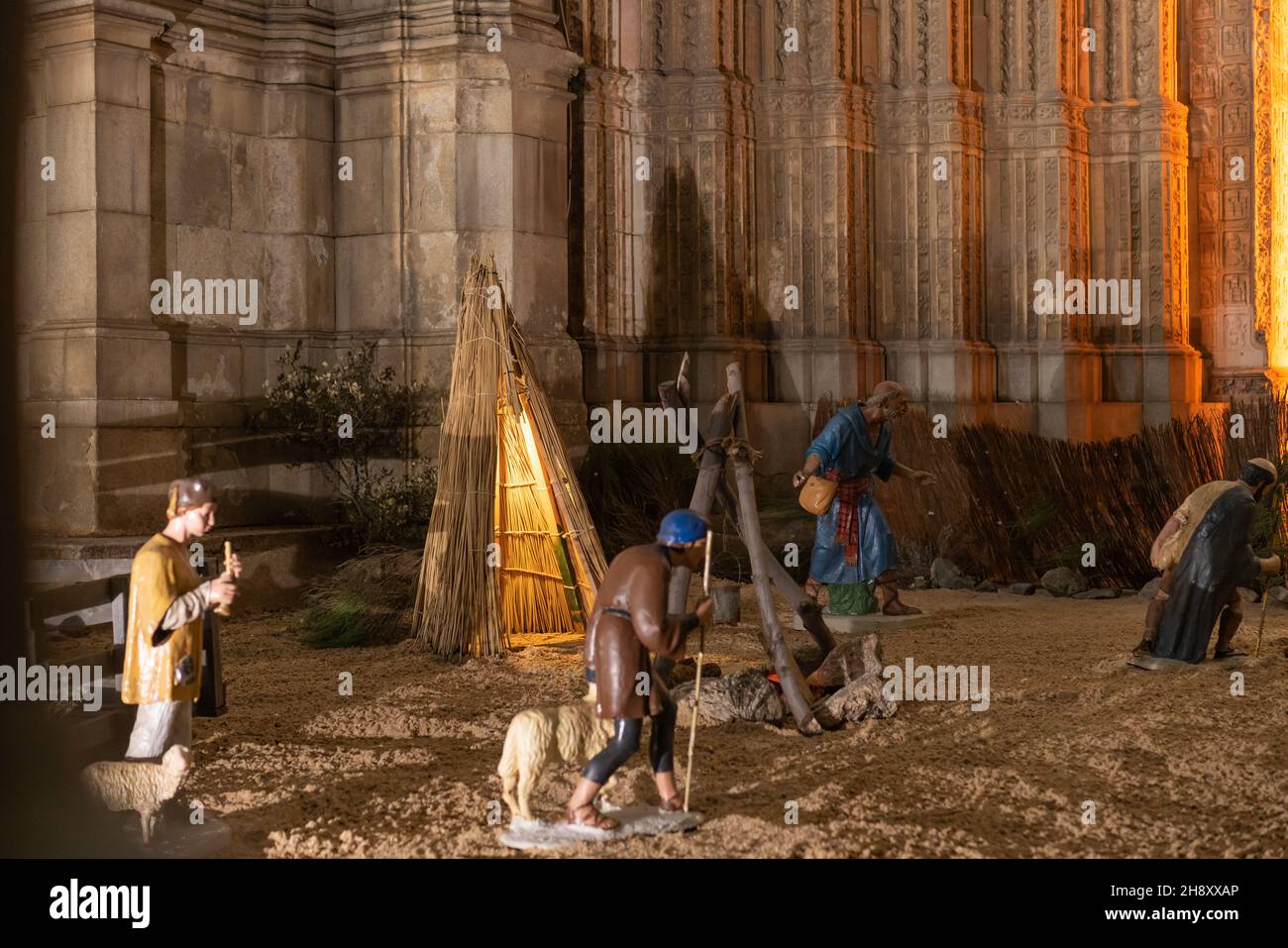 Naissance de Dieu dans la cathédrale de Tolède à l'heure de Noël en Espagne Banque D'Images