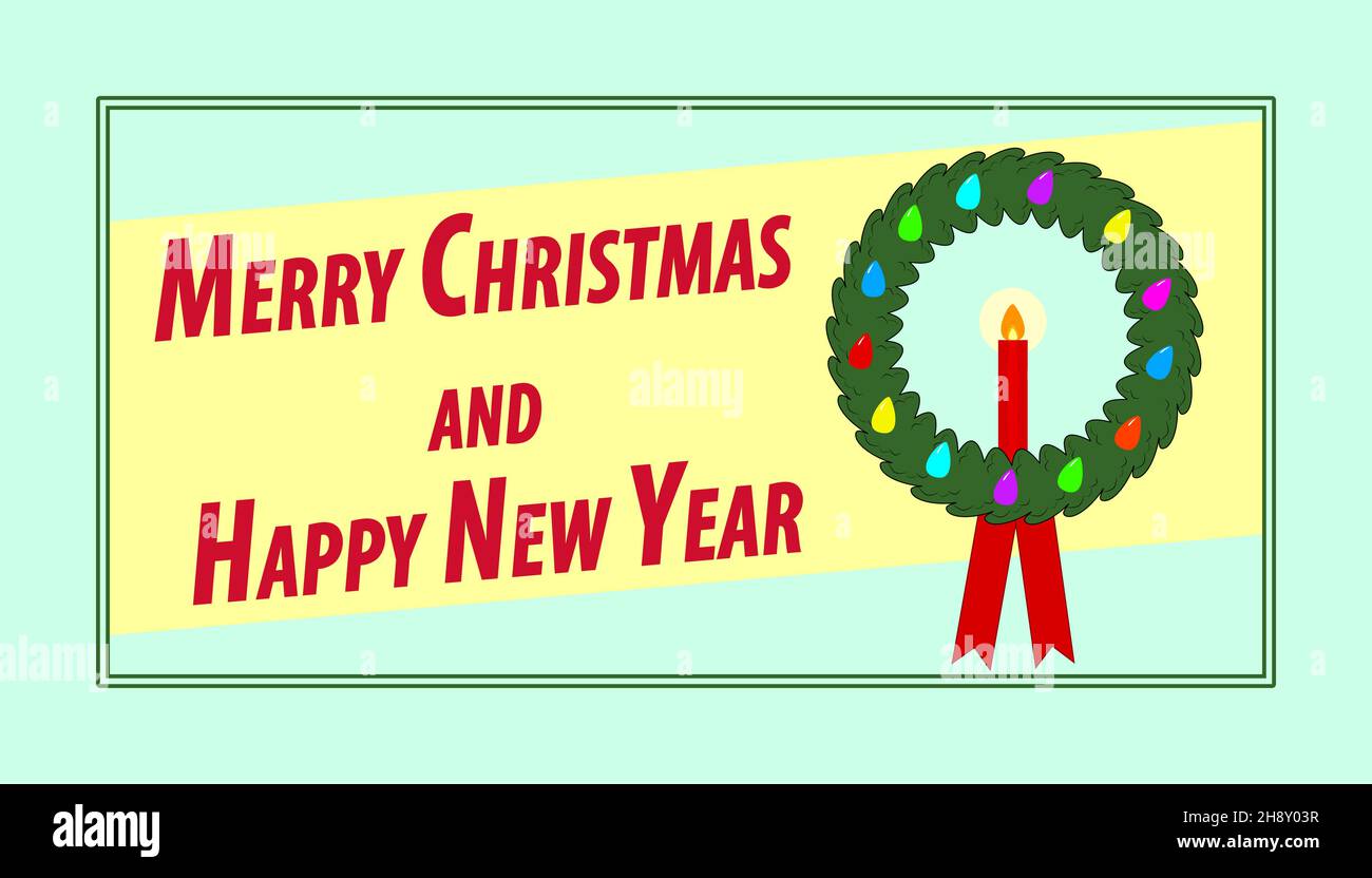 Résumé motif joyeux Noël et joyeux nouvel an avec couronne - Illustration vectorielle Illustration de Vecteur