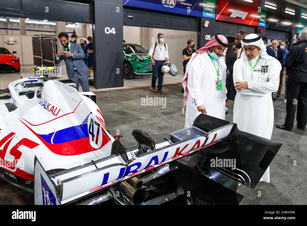 Jeddah, Arabie Saoudite - 02/12/2021, Haas F1 Team, ambiance pendant la Formule 1 stc Saudi Arabian Grand Prix 2021, 21ème tour du Championnat du monde de Formule 1 2021 de la FIA du 3 au 5 décembre 2021 sur le circuit de la corniche de Jeddah, à Djeddah, Arabie Saoudite - photo Florent Gooden / DPPI Banque D'Images