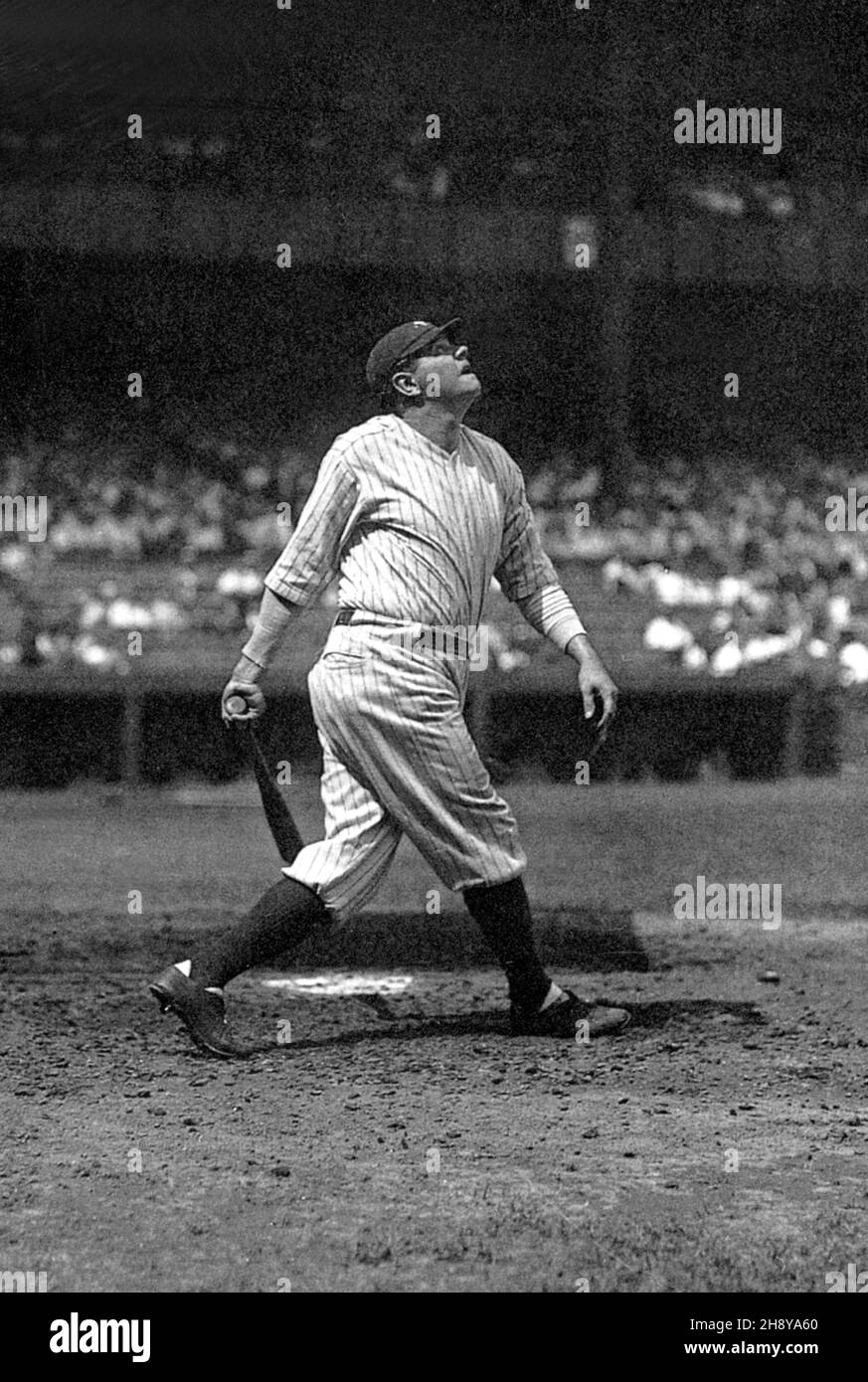 Carte postale souvenir représentant Babe Ruth des New York Yankees. Banque D'Images