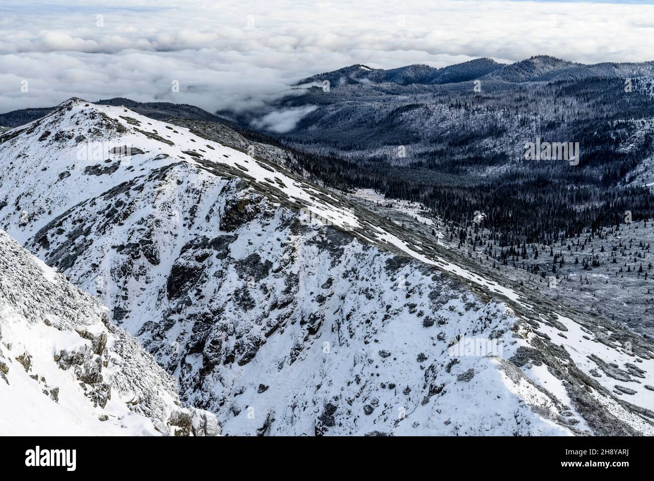 L'hiver sur Kasprowy Wierch dans la montagne polonaise des Tatras Banque D'Images