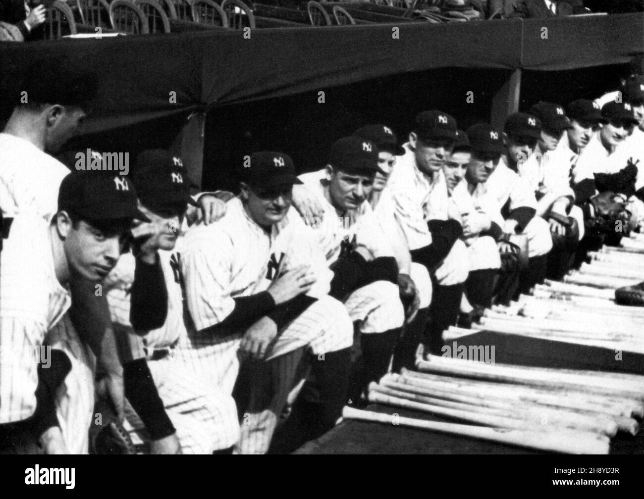 Joe DiMaggio et les Yankees de New York de 1937 à la série mondiale. Banque D'Images