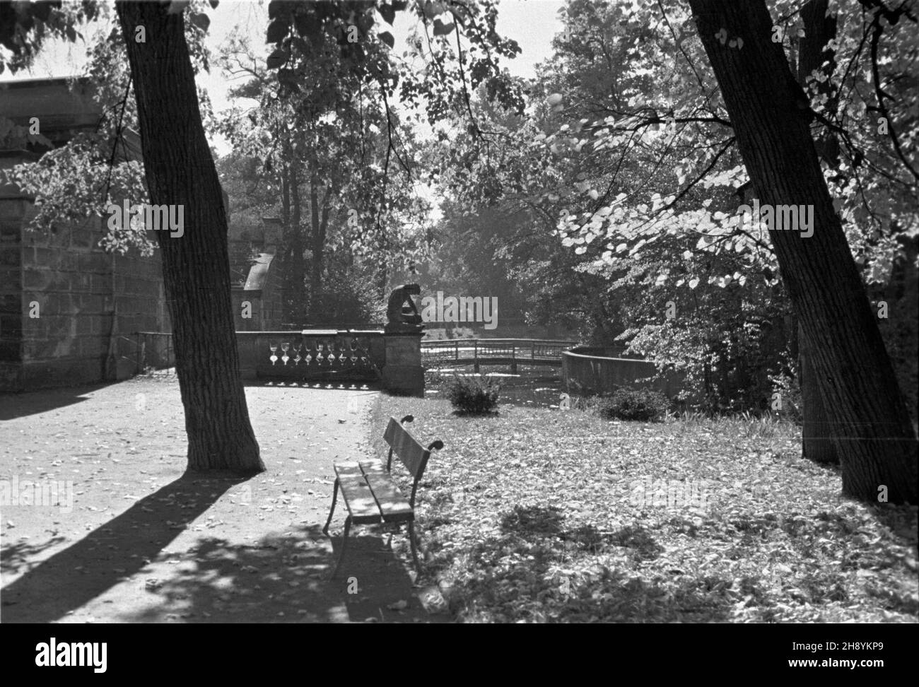 Varsovie, 1946-10.Amfiteatr W £azienkach Królewskich. po/gr PAP/Jerzy BaranowskiVarsovie, octobre 1946.Amphithéâtre dans le parc Royal Lazienki. po/gr Banque D'Images