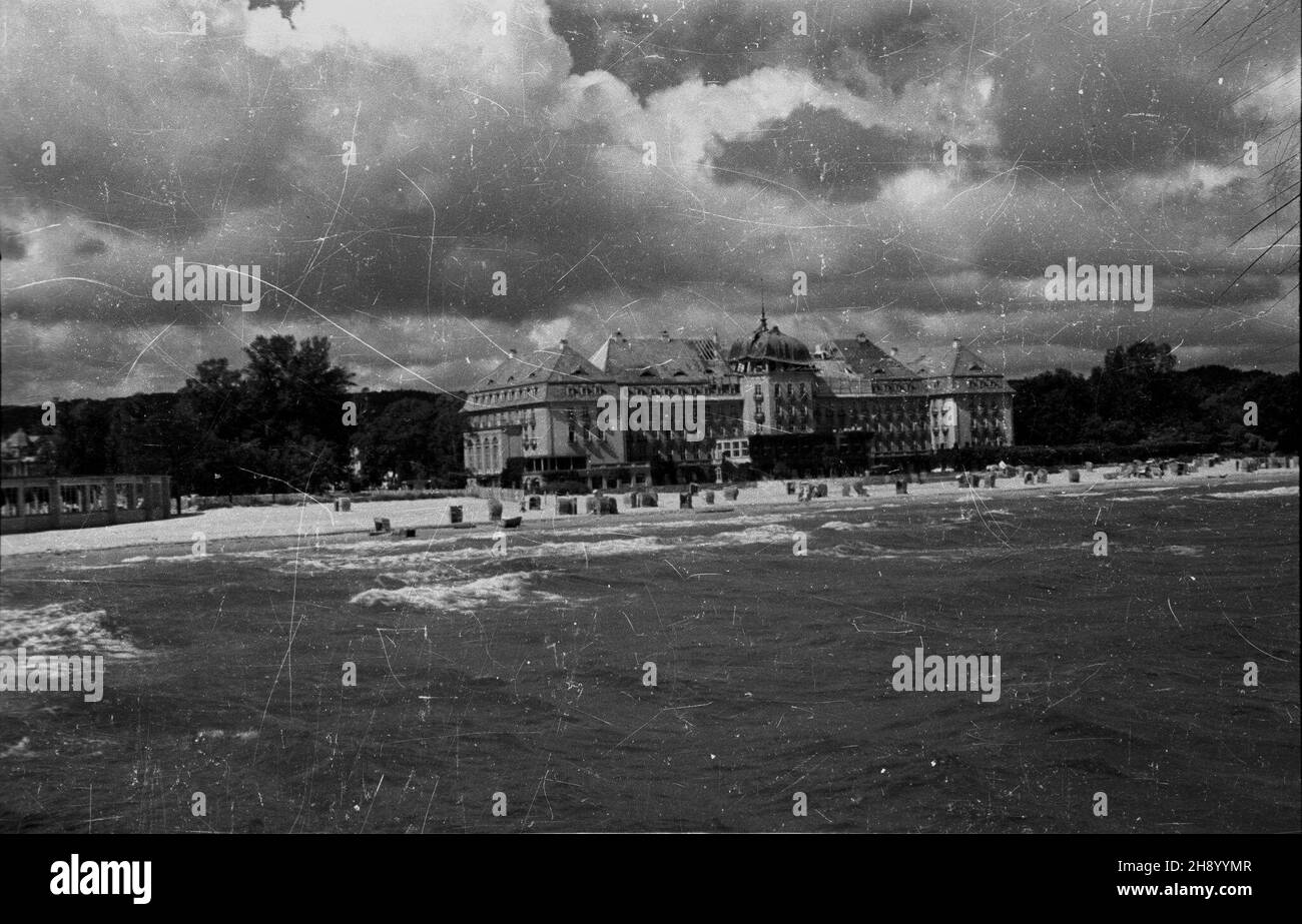 Sopot, 1947.Grand Hotel, widok od strony morza. bb/gr PAPSopot, 1947.Le Grand Hôtel, vue de la mer. bb/gr PAP Banque D'Images