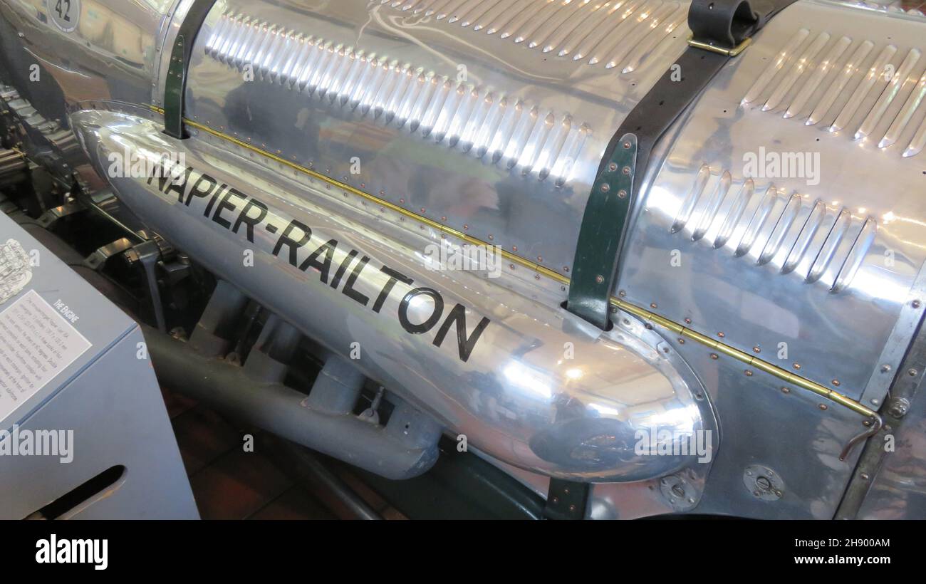 Les Brooklands ont construit le Napier Railton spécial construit pour attaquer les records de vitesse à Brooklands, avec un moteur aero Napier Lion de 24 litres, 12 cylindres. Banque D'Images