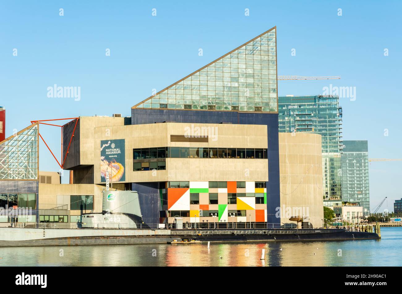 Baltimore, Maryland, États-Unis d'Amérique – 6 septembre 2016.Bâtiment de l'aquarium national à Baltimore, Maryland.Vue extérieure sur le port sur un Banque D'Images