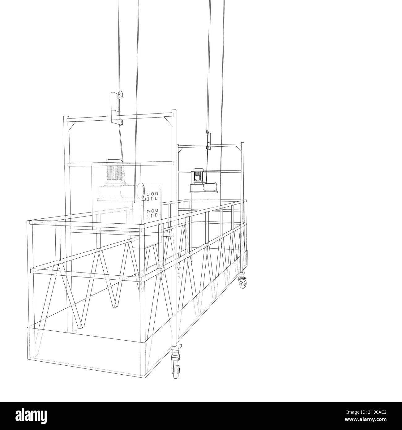 Ascenseur de construction vide.illustration 3d Banque D'Images