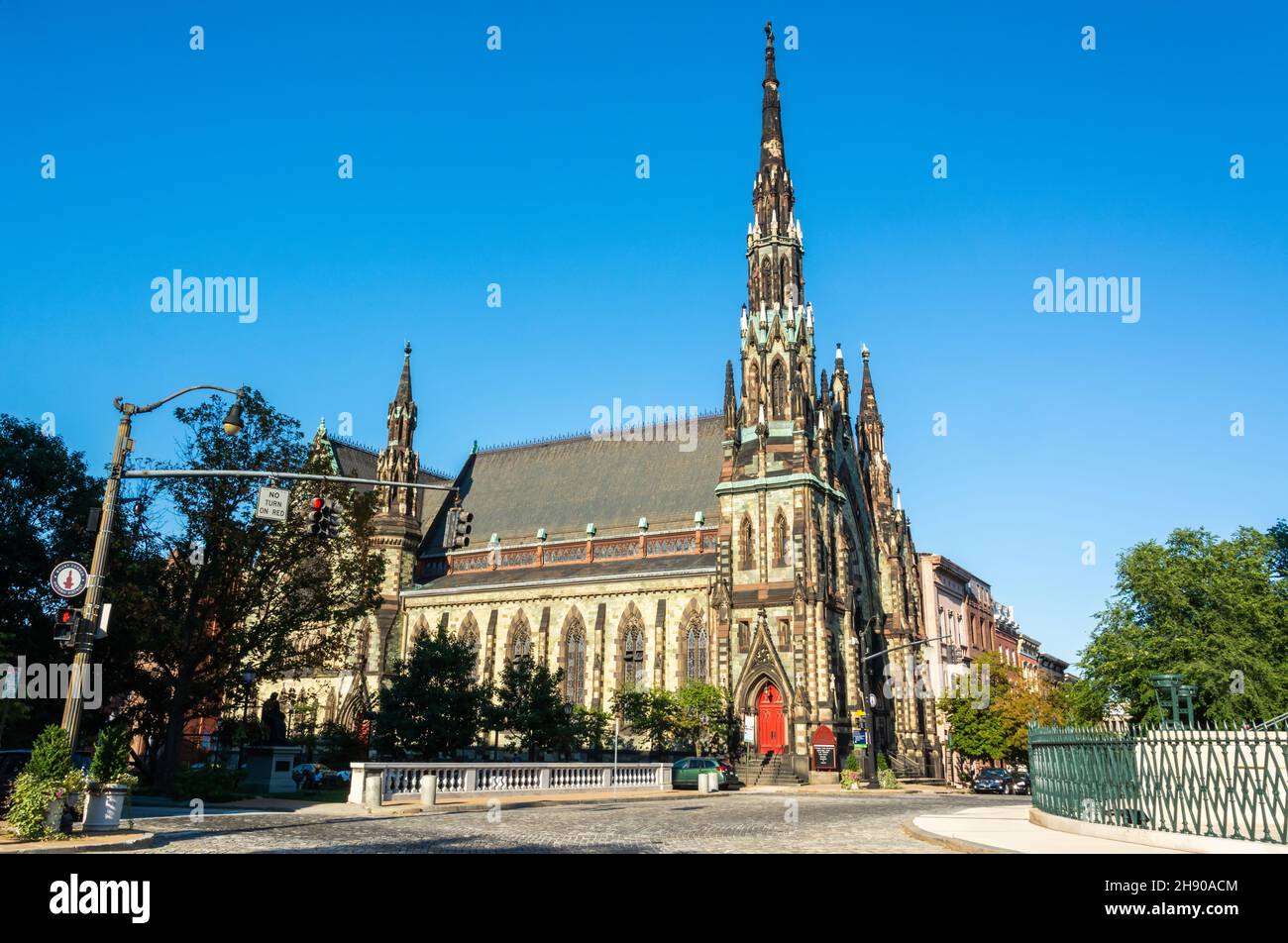 Baltimore, Maryland, États-Unis d'Amérique – 6 septembre 2016.Mt.Vernon place United Methodist Church à Baltimore, MD.Conçu comme une cathédrale Banque D'Images