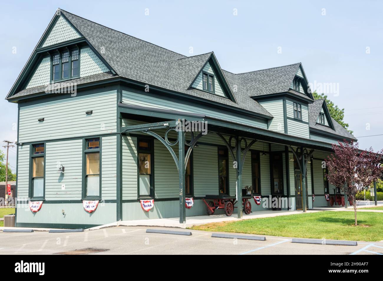 East Stroudsburg, Pennsylvanie, États-Unis d'Amérique – 10 septembre 2016.Le dépôt historique de Dansbury à East Stroudsburg, Pennsylvanie. Banque D'Images