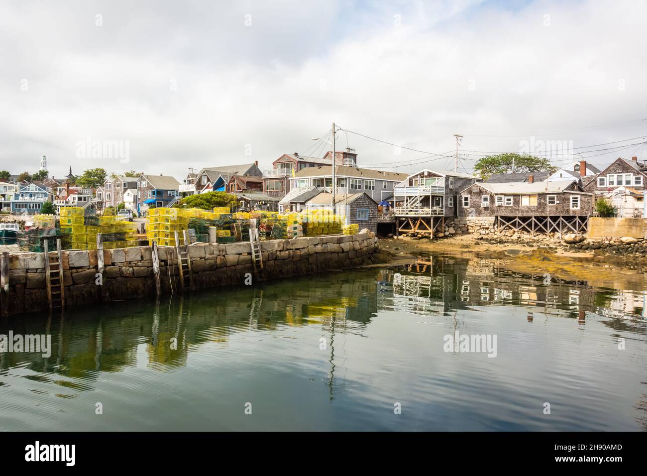 Rockport, Massachusetts, États-Unis d'Amérique – 20 septembre 2016.Port de Rockport à Rockport, ma.Vue sur les bâtiments historiques. Banque D'Images