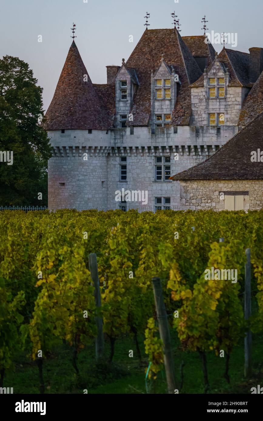 Château de Monbazillac et vignobles.France octobre 2021 Banque D'Images