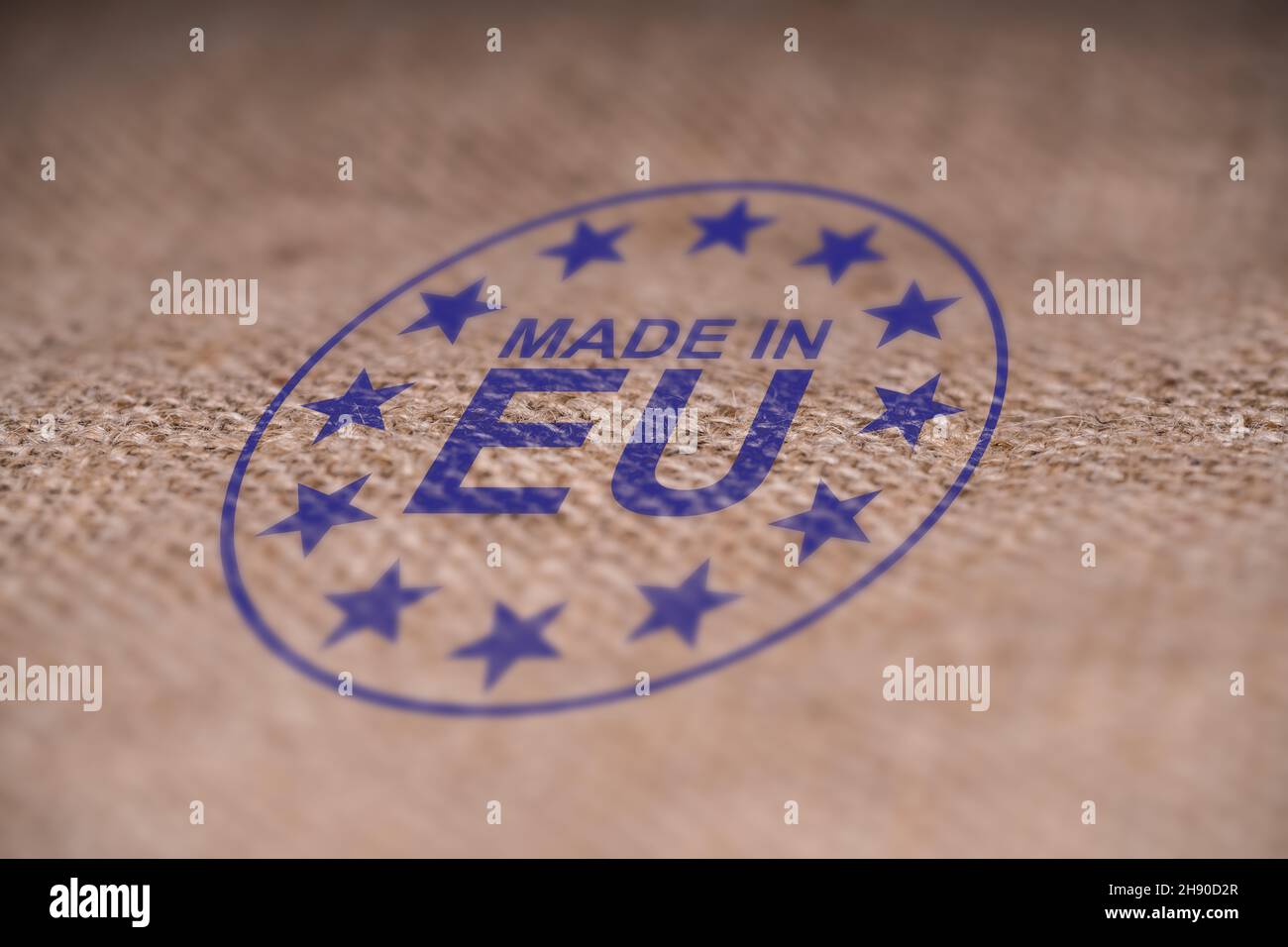 Signe de fabrication Europe.Fabriqué dans le symbole UE Banque D'Images