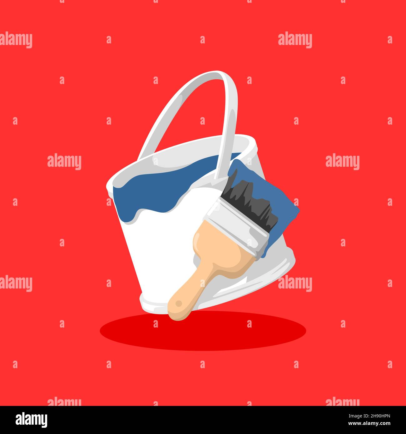 peut peindre avec une illustration vectorielle d'illustration de clip art isolé de style pinceau plat Illustration de Vecteur