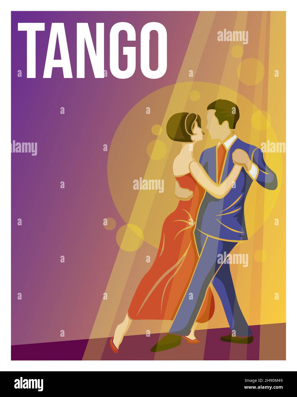Homme et femme dansant le concept d'affiche de tango EPS10 Illustration de Vecteur