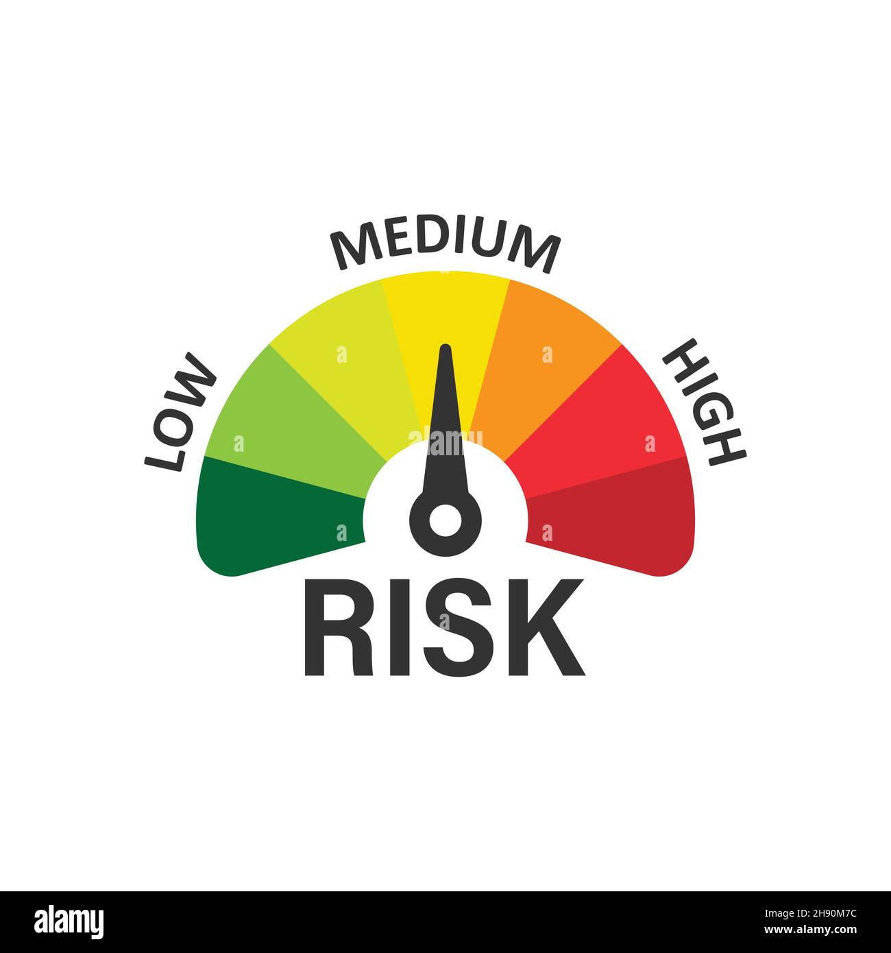 Icône indicateur de risque de style plat.Illustration vectorielle de l'indicateur de notation sur fond blanc isolé.Concept commercial du panneau de niveau de carburant. Illustration de Vecteur