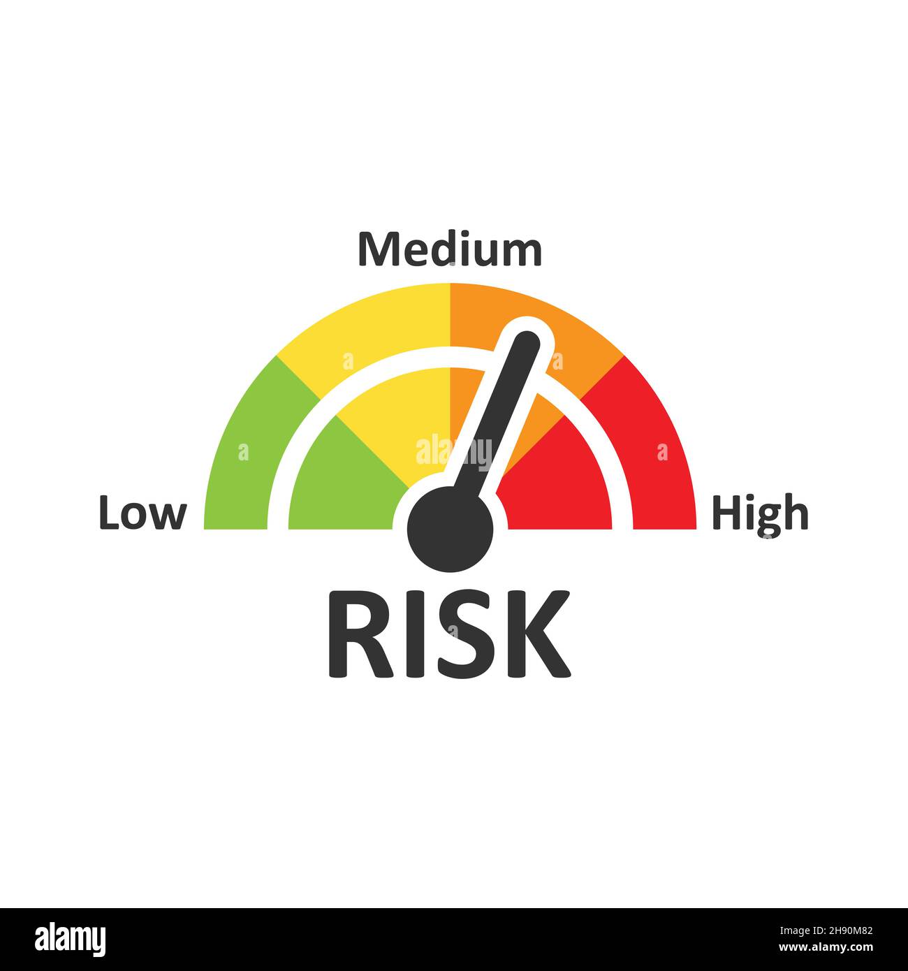 Icône indicateur de risque de style plat.Illustration vectorielle de l'indicateur de notation sur fond blanc isolé.Concept commercial du panneau de niveau de carburant. Illustration de Vecteur