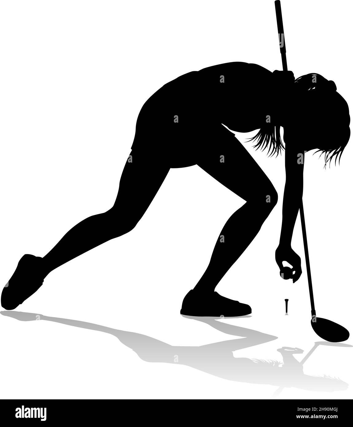 Sports Golf golfeur Personne Silhouette Illustration de Vecteur