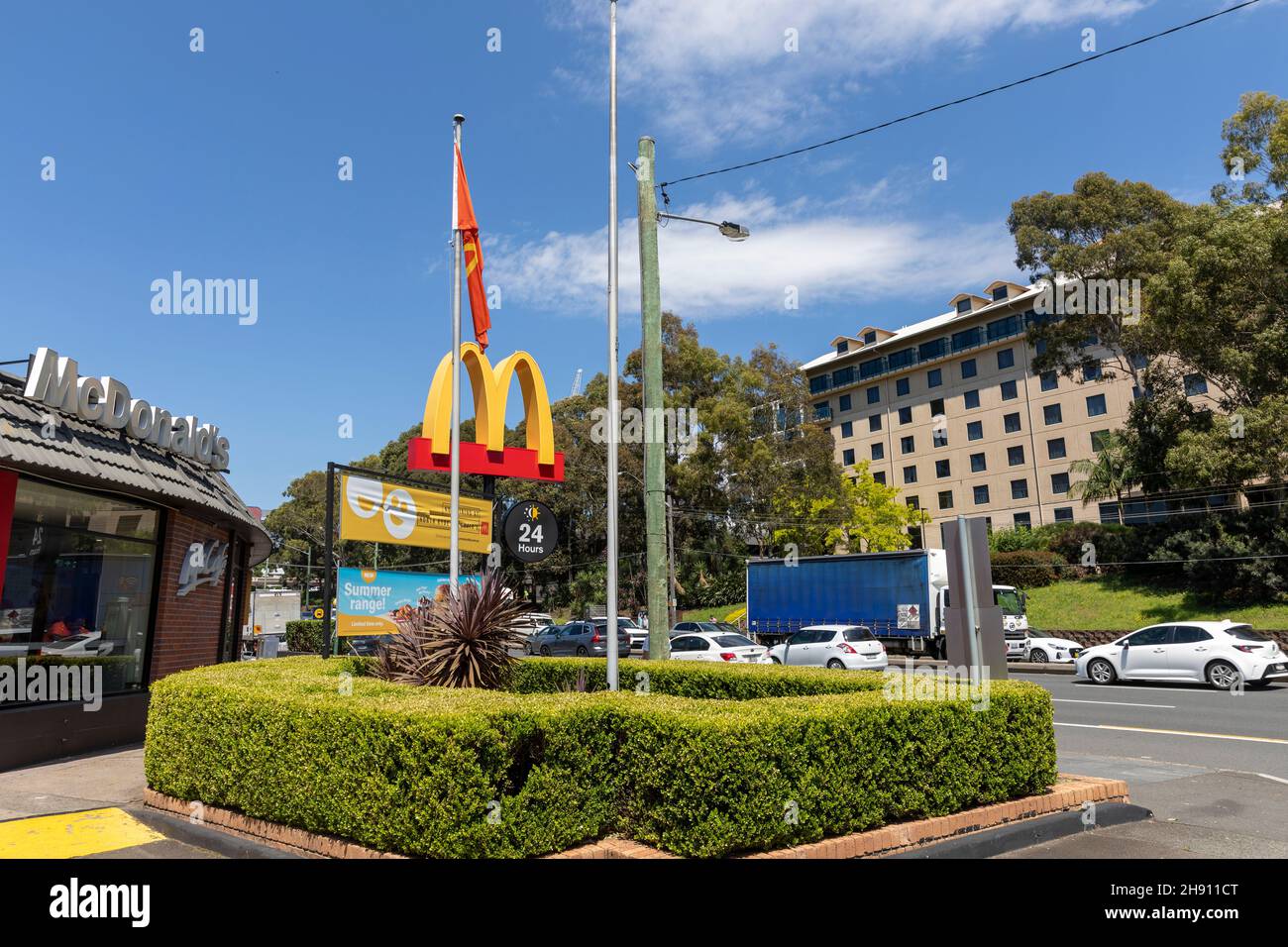 Restaurant McDonalds à Macquarie Park, Sydney, Nouvelle-Galles du Sud, Australie Banque D'Images