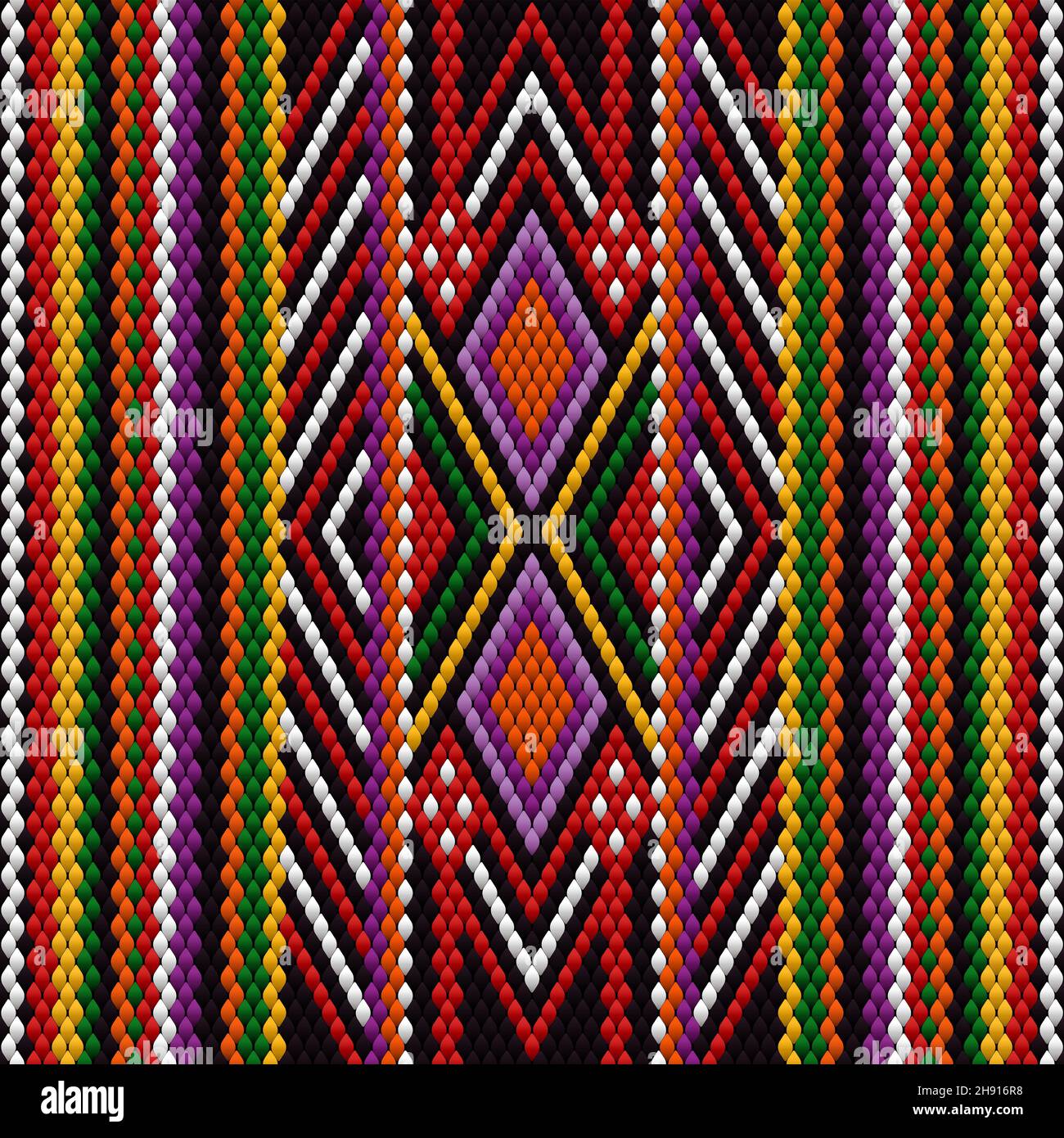 Ornement, mosaïque, ethnique, folk modèle.Il est fabriqué dans des couleurs vives, juteuses et parfaitement assorties.sans couture, nouvel an, Noël,pa pixel hiver, fête Banque D'Images