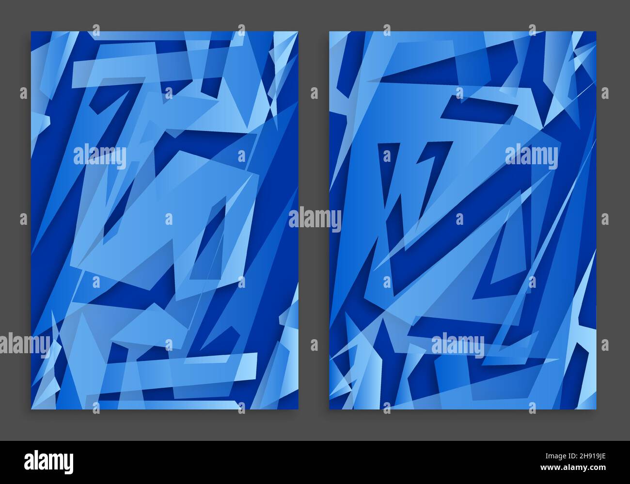 arrière-plan géométrique abstrait avec lignes de dégradé bleues et éclat de glace.Modèle 3D A4 pour la couverture ou la présentation.Vecteur Illustration de Vecteur