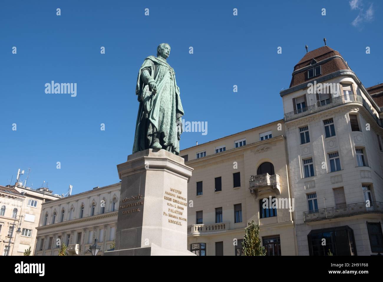 Statue du Palatin Jozsef Nador, Archiduc Joseph d'Autriche, Budapest, Hongrie. Banque D'Images