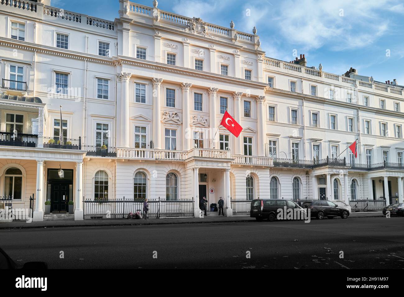 Ambassade de Turquie sur Belgrave Square, Londres, Angleterre. Banque D'Images