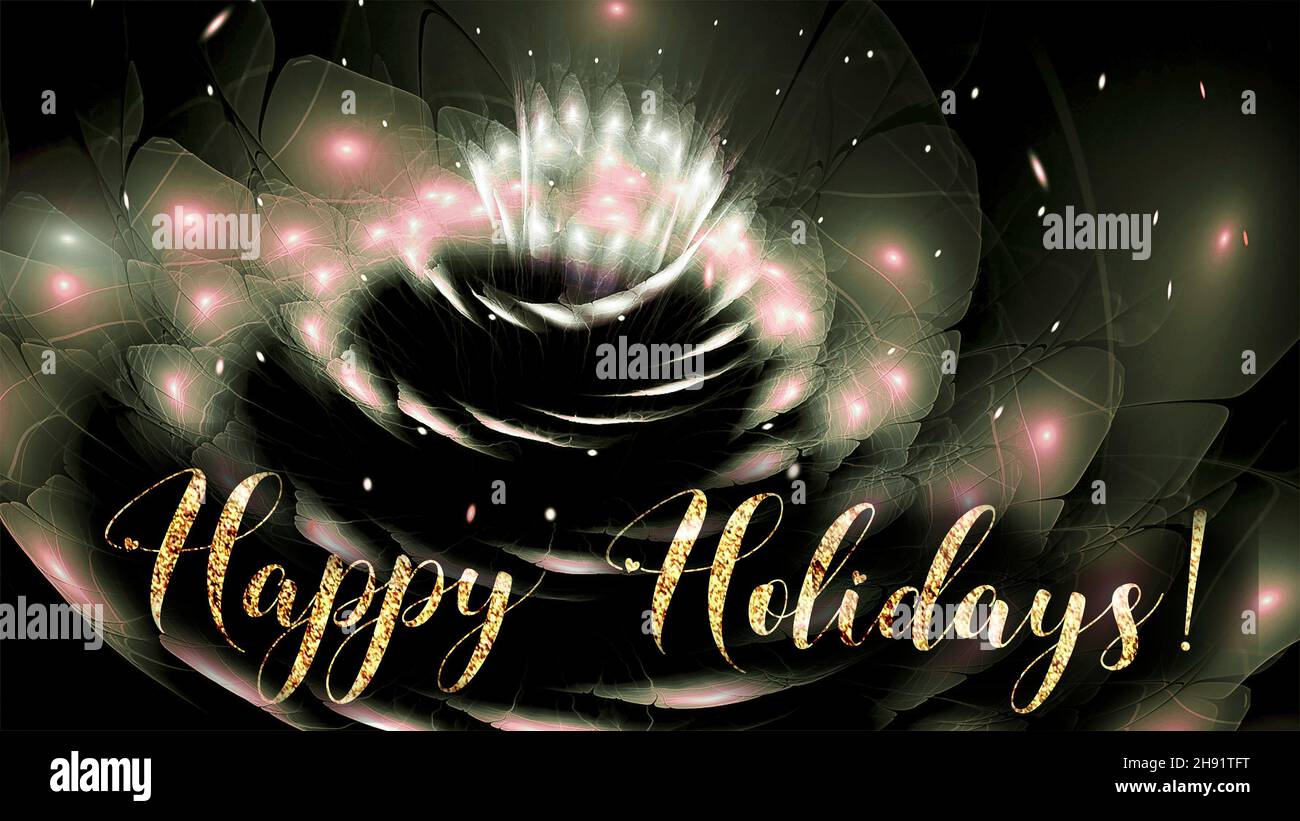 Belles fleurs lumineuses sur fond sombre pour Joyeux Noël, nouvel an et joyeuses fêtes. Banque D'Images