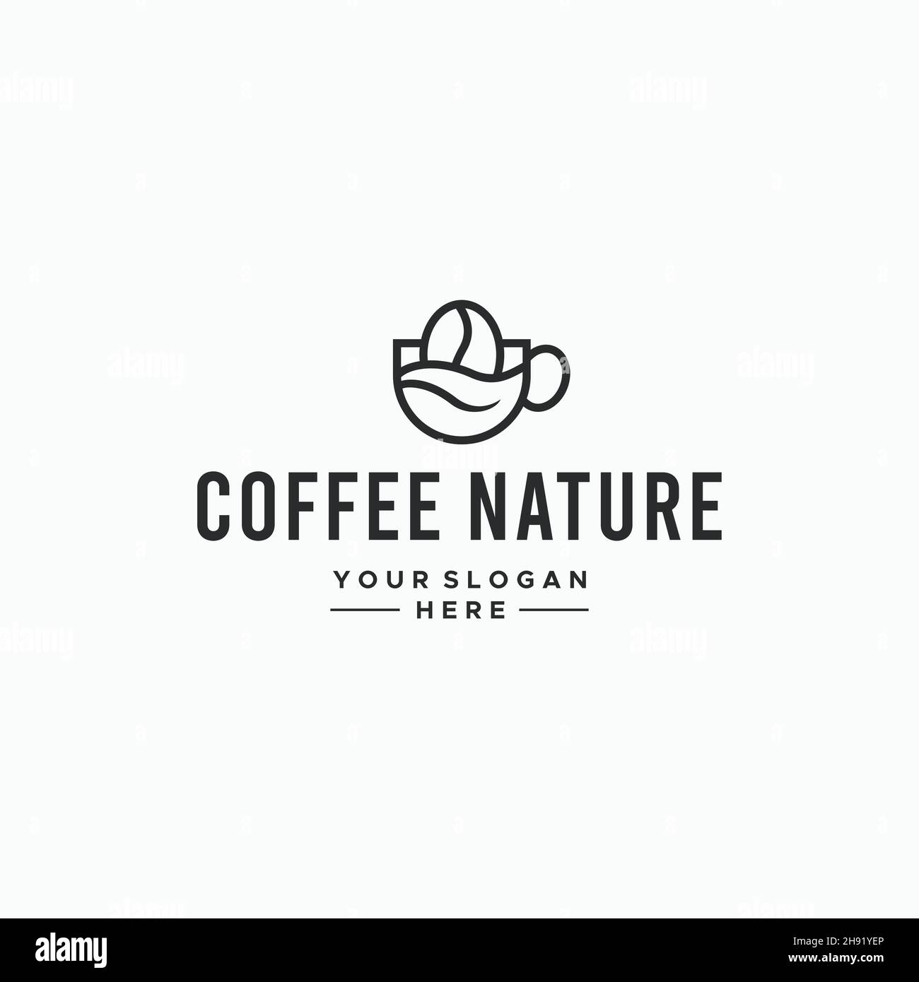 Design minimaliste AVEC logo « Coffee CUP Glass Drink » Illustration de Vecteur