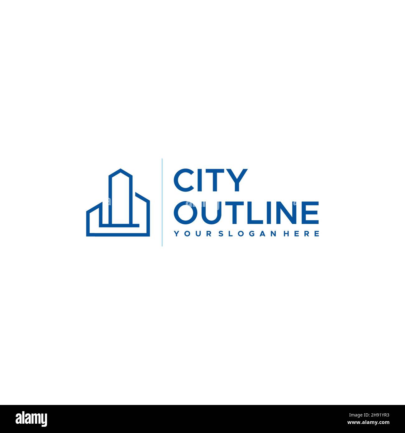 design de l'appartement AVEC LOGO de LA VILLE Illustration de Vecteur