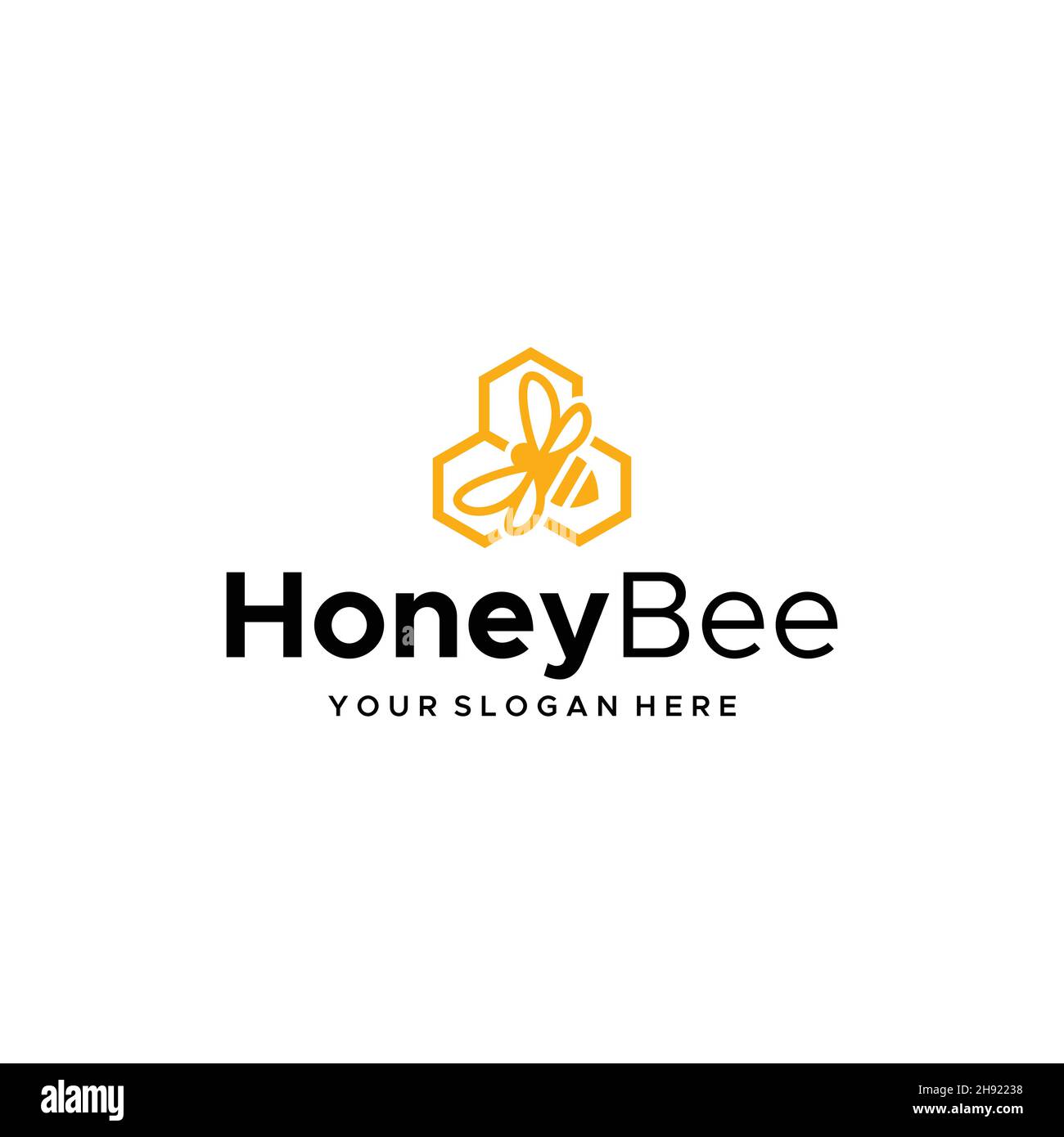 Logo « nid d'abeille » minimaliste « animaux » Illustration de Vecteur