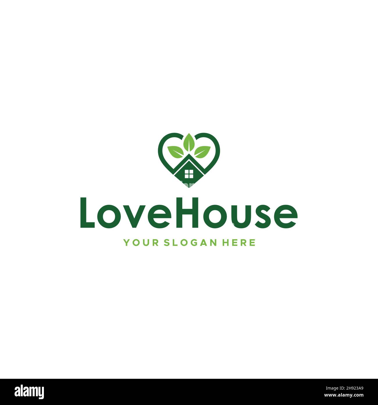 toit lovehouse plat avec logo Illustration de Vecteur