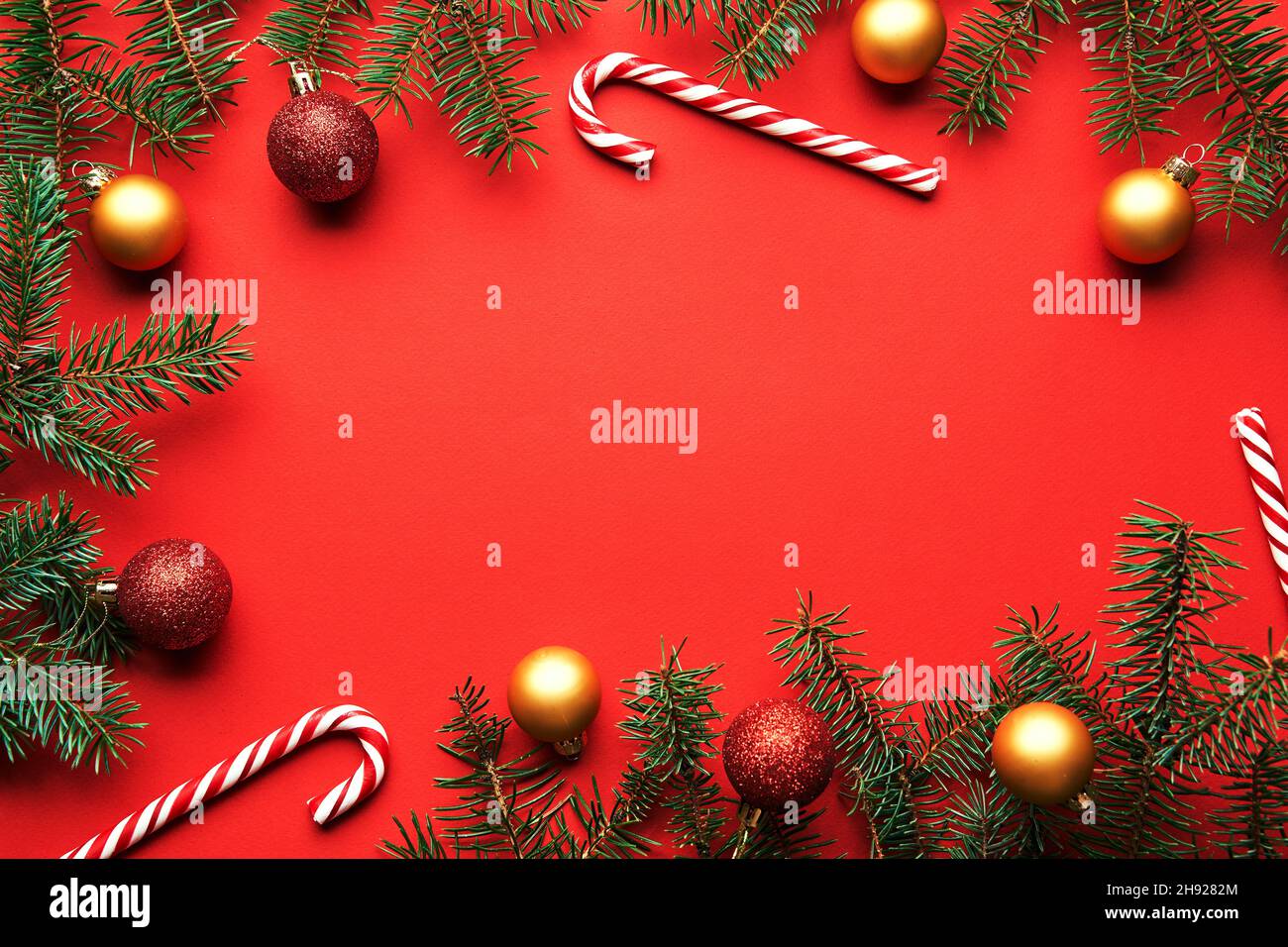 Arrière-plan rouge de Noël avec espace de copie Banque D'Images