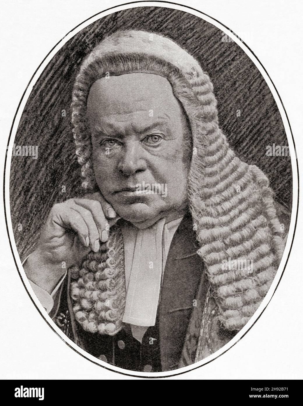 Hardinge Stanley Giffard, 1er comte de Halsbury, 1823 – 1921.Avocat britannique et politicien conservateur.Il a servi trois fois en tant que Haut Chancelier de Grande-Bretagne, pour un total de dix-sept ans.Du monde et de sa femme, publié en 1906 Banque D'Images