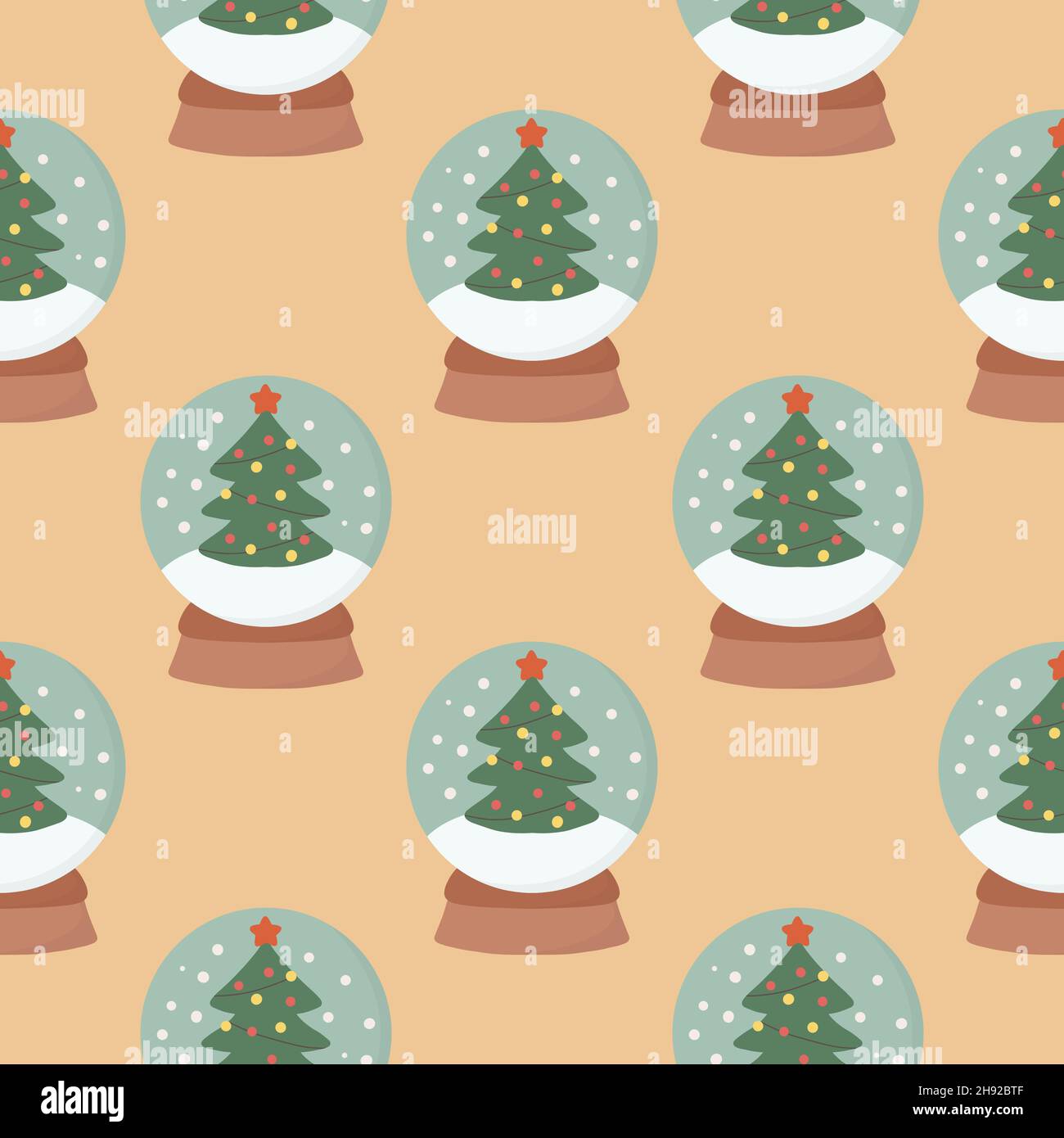 Motif arbre sans couture avec symboles Noël et nouvel an.Joli imprimé vectoriel.Papier numérique.Elément de conception. Illustration de Vecteur