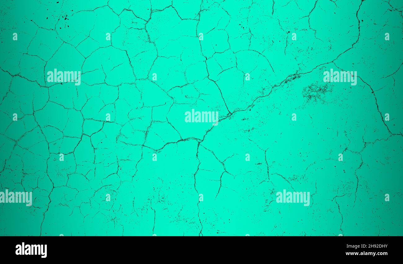 Texture de motif craquelé sans couture sur un mur en béton de couleur sarcelle Banque D'Images