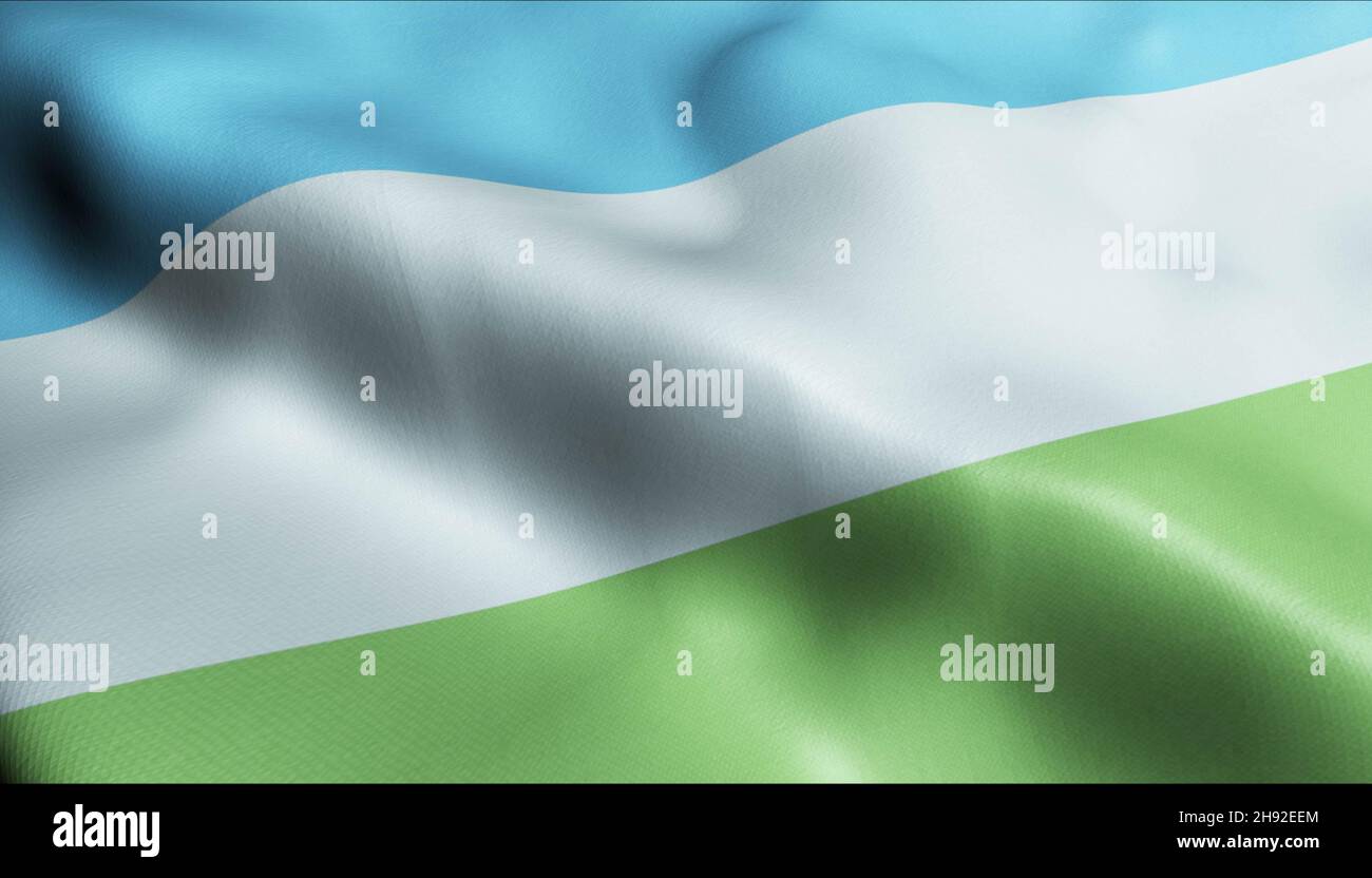 3D Illustration d'un drapeau de la ville de Krosno Odrzanskie qui agite la Pologne Banque D'Images