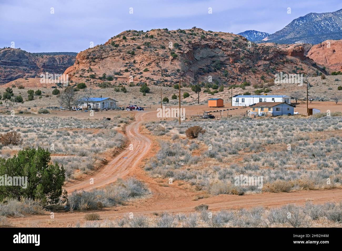 Homestead dans la nation Navajo, territoire amérindien en Arizona, Etats-Unis / Etats-Unis Banque D'Images